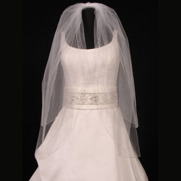 Your Dream Dress S5177VL White Silver Beaded Bridal Veil NEW main image 8
